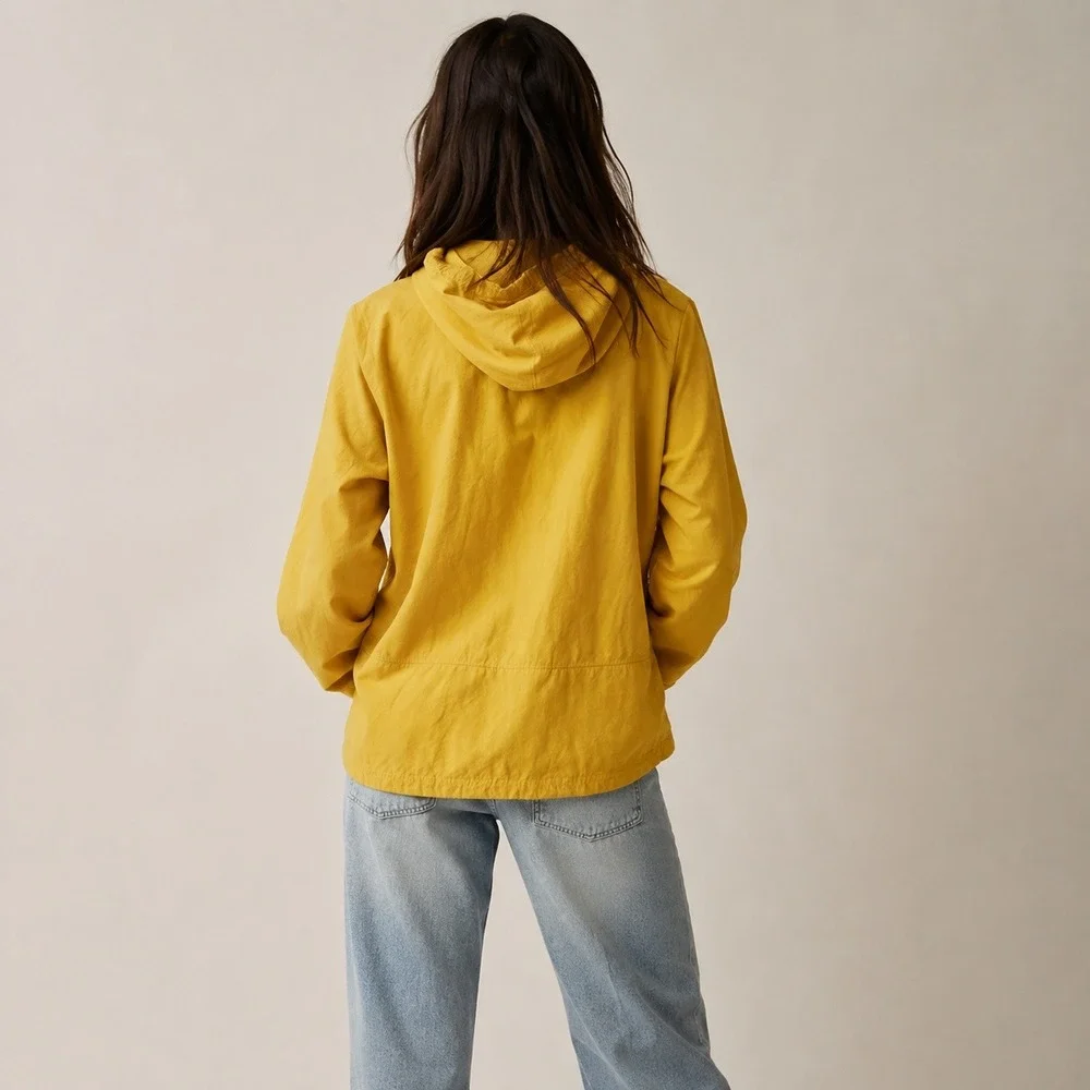 Jotunheim Norway Packable Yellow Hooded Windbreaker Jacket Women's Sz L